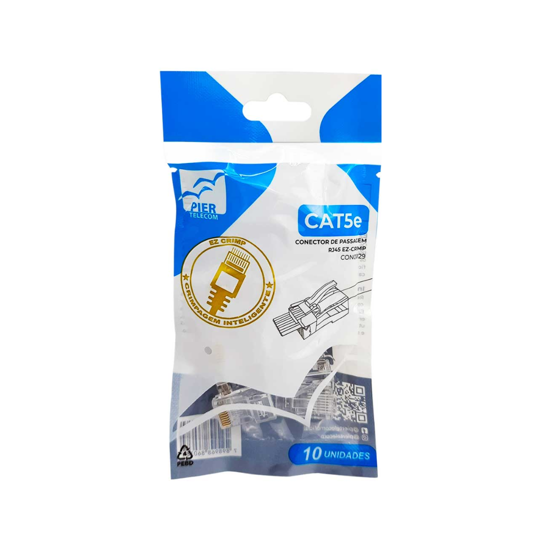 CONECTOR RJ45 MACHO CAT5 EZ CRIMP (PCTE 10UND)