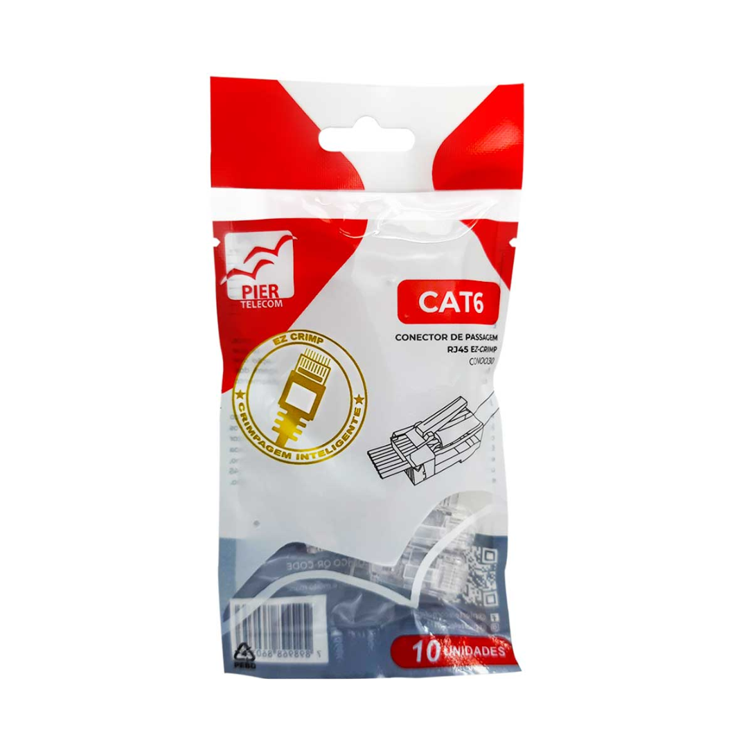 CONECTOR RJ45 MACHO CAT6 EZ CRIMP (PCTE 10UND)