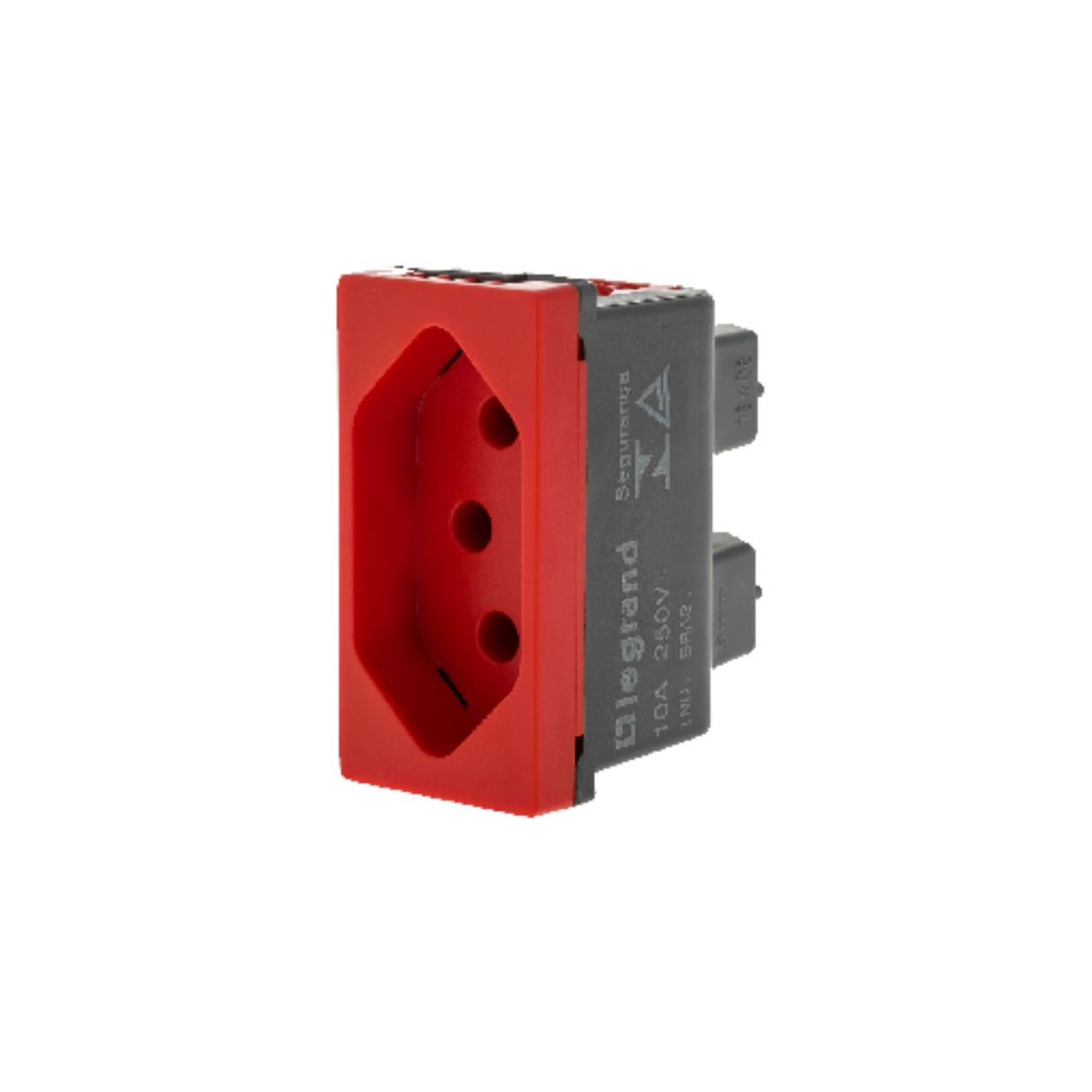 TOMADA 2P+T 10A 250V B.AUTOMATICO 1M VERMELHA - PI TOMADA 2P+T 10A 250V B.AUTOMATICO 1M VERMELHA - PI