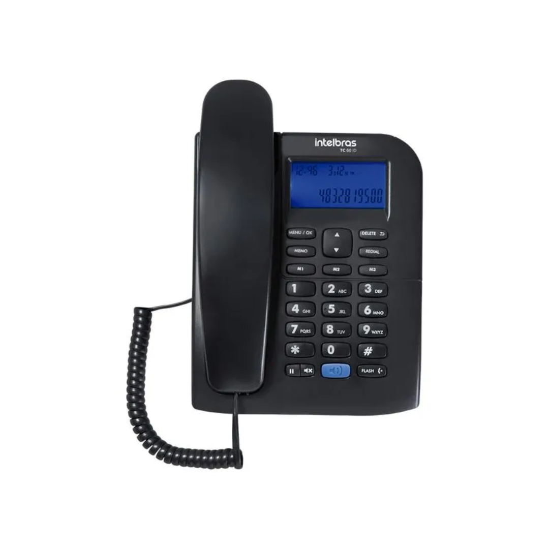 TELEFONE COM FIO TC60 ID PRETO