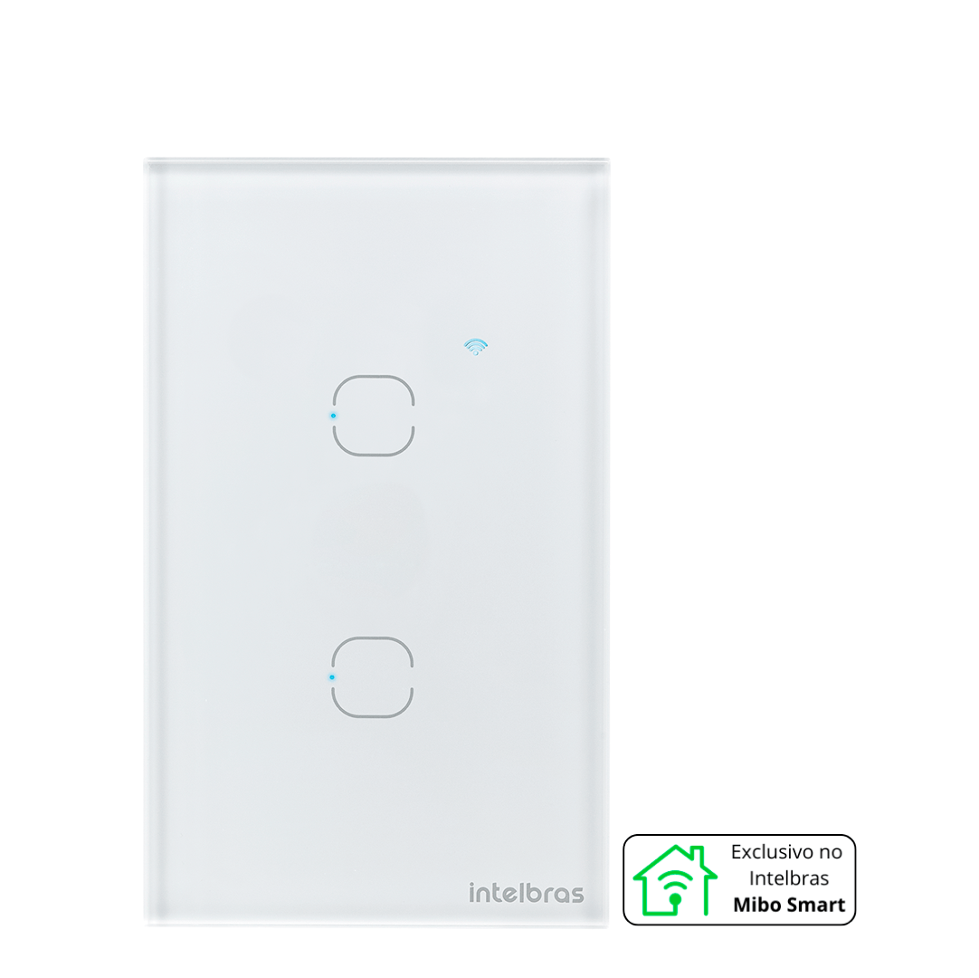 INTERRUPTOR TOUCH WIFI 2 TECLAS EIW 1002 BR